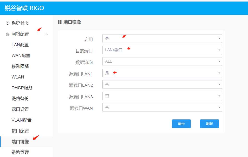 銳谷工業(yè)路由器端口鏡像怎么使用？